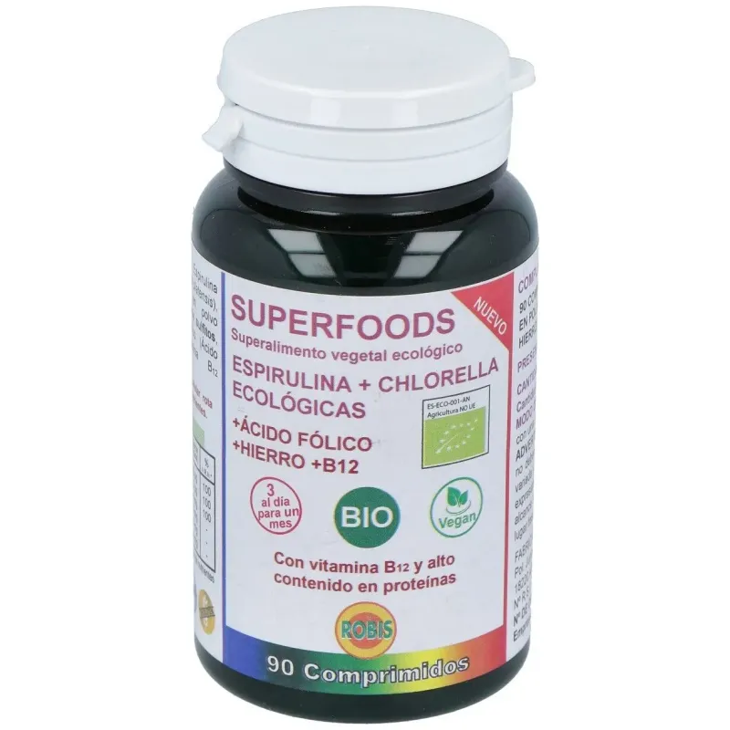 Robis espirulina+chlorella +acido folico+hierro+b12 90comp | Farmacia Barata Robis espirulina+chlorella +acido folico+hierro+b12 90comp | Farmacia Barata