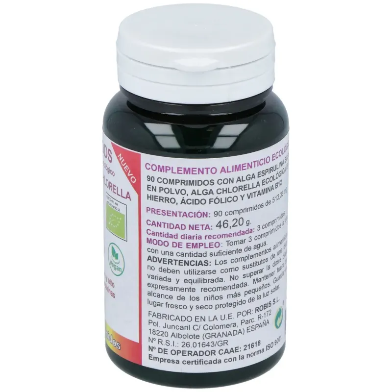 Robis espirulina+chlorella +acido folico+hierro+b12 90comp | Farmacia Barata Robis espirulina+chlorella +acido folico+hierro+b12 90comp | Farmacia Barata
