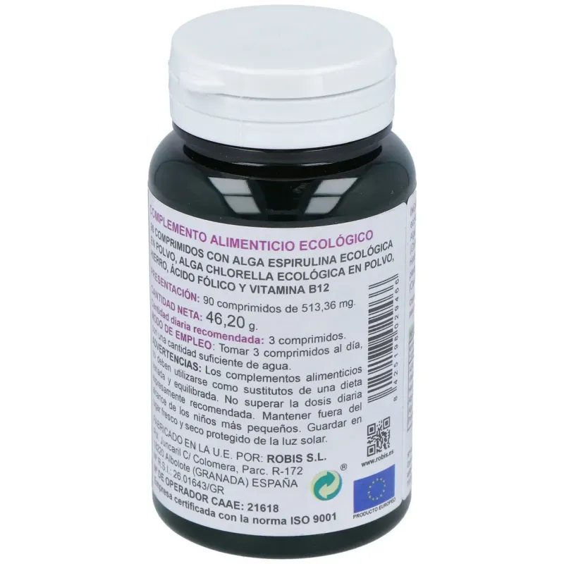 Robis espirulina+chlorella +acido folico+hierro+b12 90comp | Farmacia Barata Robis espirulina+chlorella +acido folico+hierro+b12 90comp | Farmacia Barata