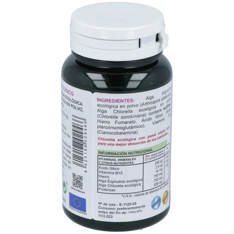 Robis espirulina+chlorella +acido folico+hierro+b12 90comp | Farmacia Barata Robis espirulina+chlorella +acido folico+hierro+b12 90comp | Farmacia Barata