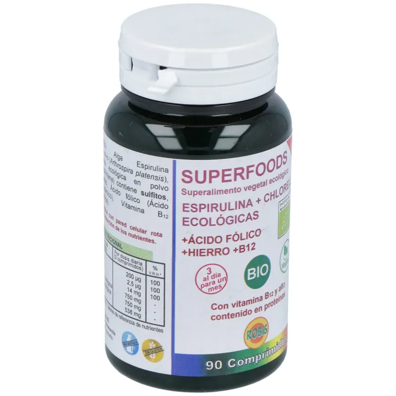 Robis espirulina+chlorella +acido folico+hierro+b12 90comp | Farmacia Barata Robis espirulina+chlorella +acido folico+hierro+b12 90comp | Farmacia Barata