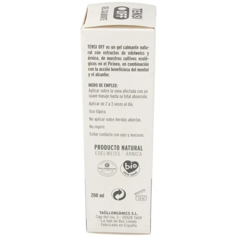 Taullorganics tensi off gel calmante 200ml | Farmacia Barata