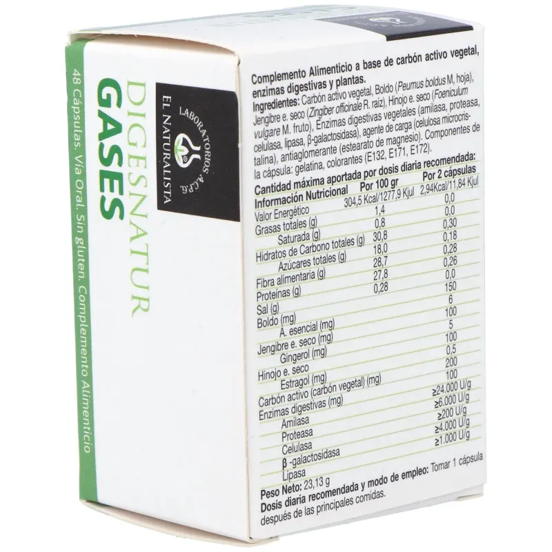 El naturalista digesnatur gases 48caps | Farmacia Barata