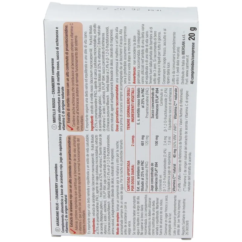Santiveri arandano rojo 120mg 40comp | Farmacia Barata