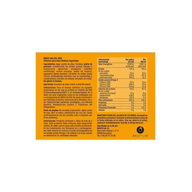 Brudy dha gel kids 30 sobres | Farmacia Barata