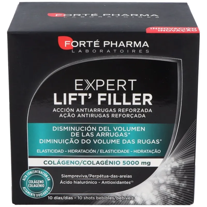 Forté pharma expert lift filler colágeno 5000mg 10 shots | Farmacia Barata