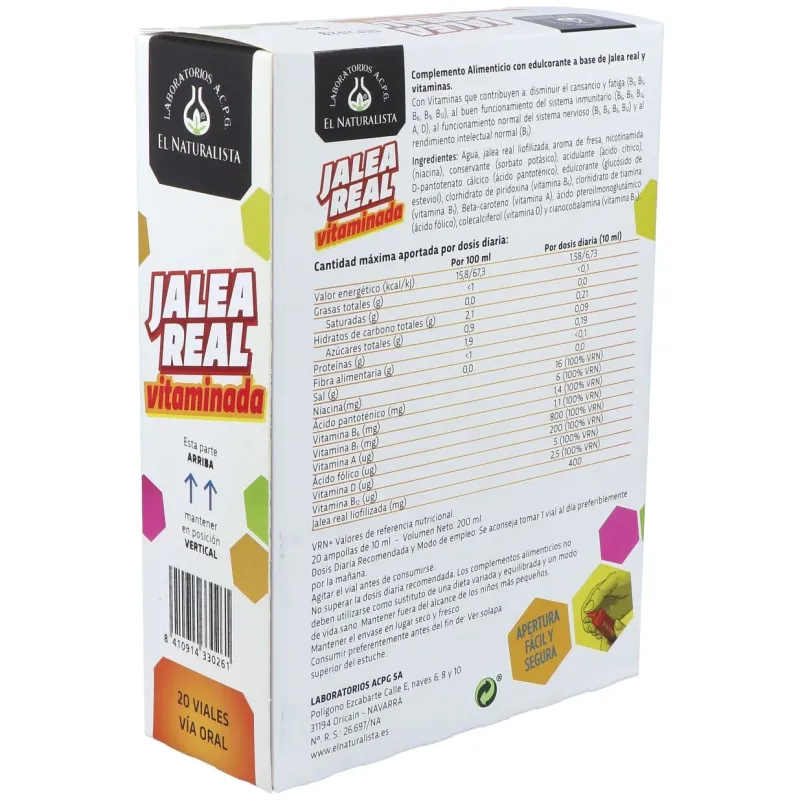 El naturalista jalea real vitaminada 20 ampollas | Farmacia Barata