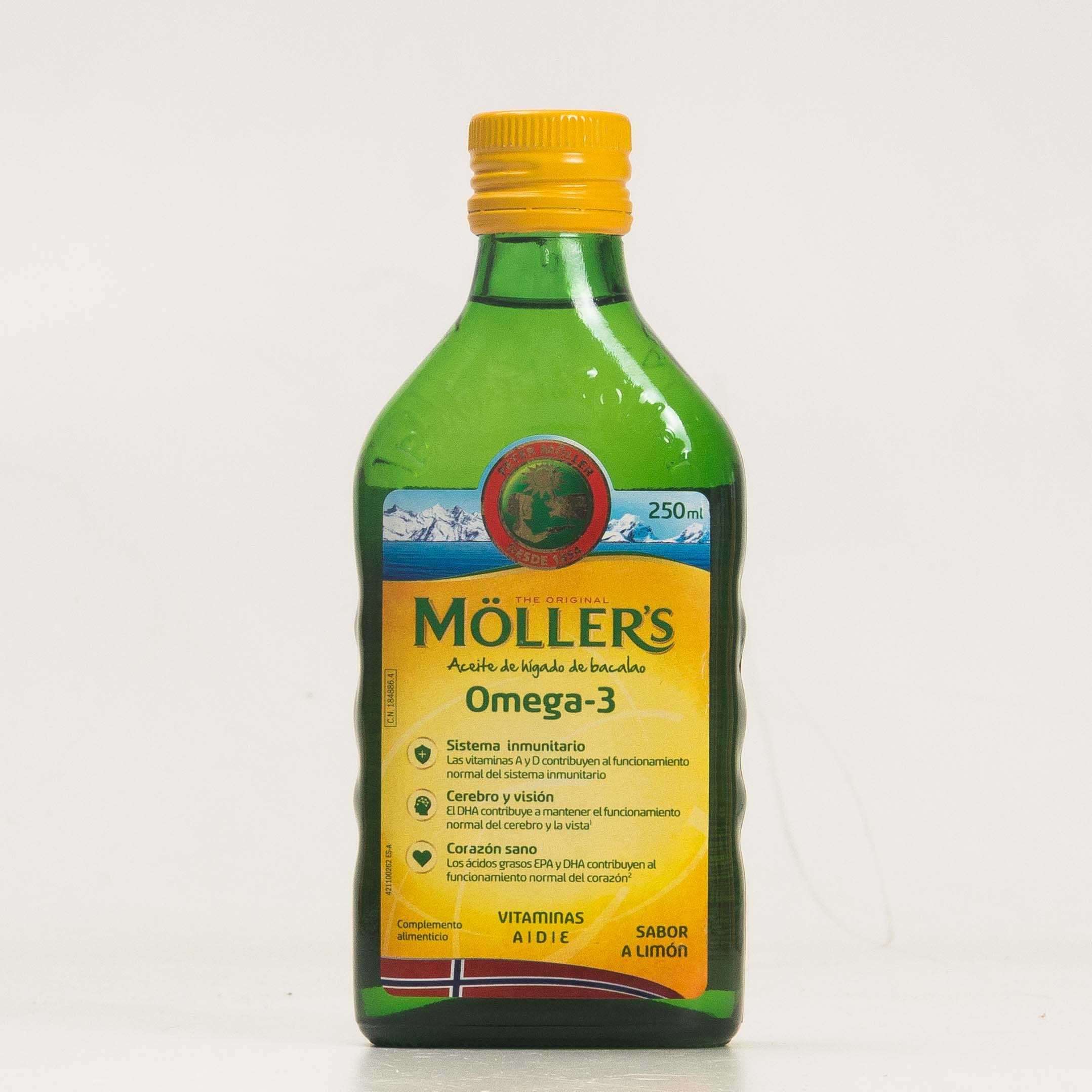 Moller´s Aceite de Bacalao Sabor Limon, 250ml.