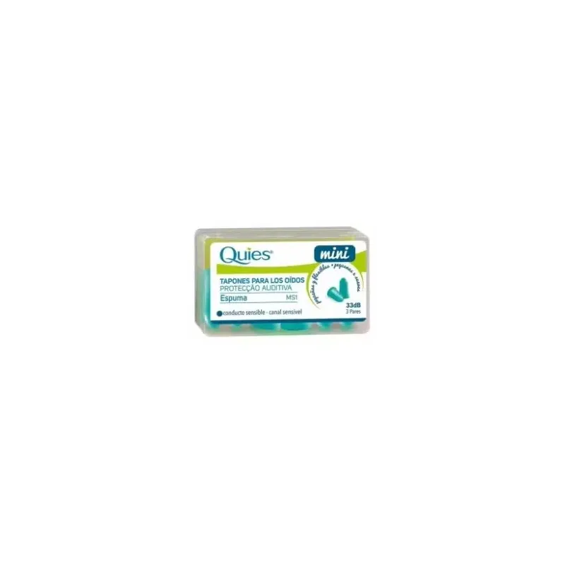 Quies tapón espuma mini 33 db (3 pares) | Farmacia Barata Quies tapón espuma mini 33 db (3 pares) | Farmacia Barata