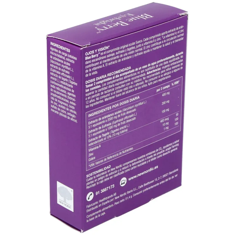 New nordic blue berry eyebright 60comp | Farmacia Barata
