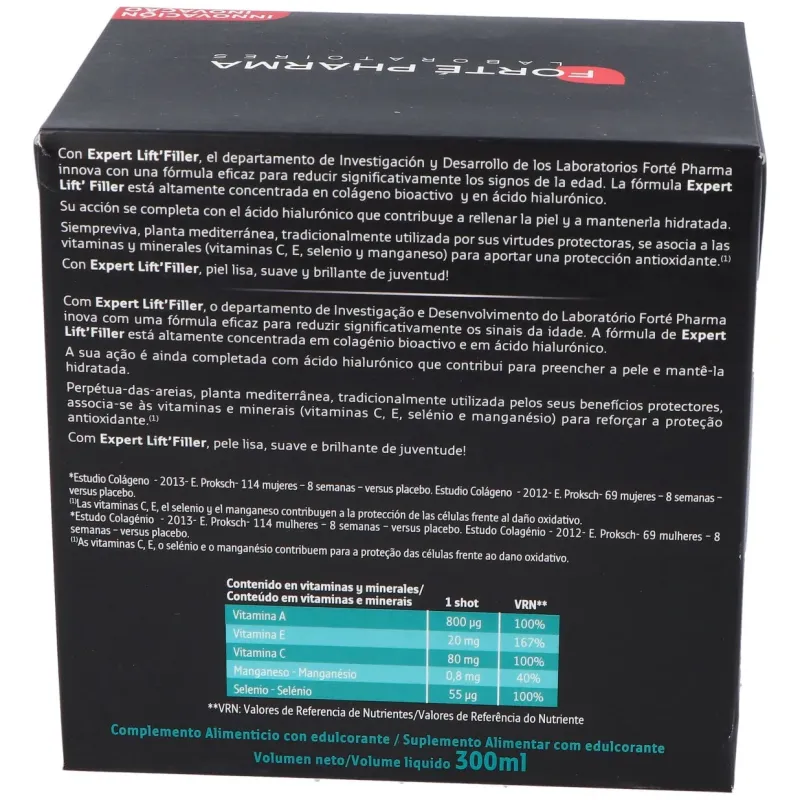 Forté pharma expert lift filler colágeno 5000mg 10 shots | Farmacia Barata