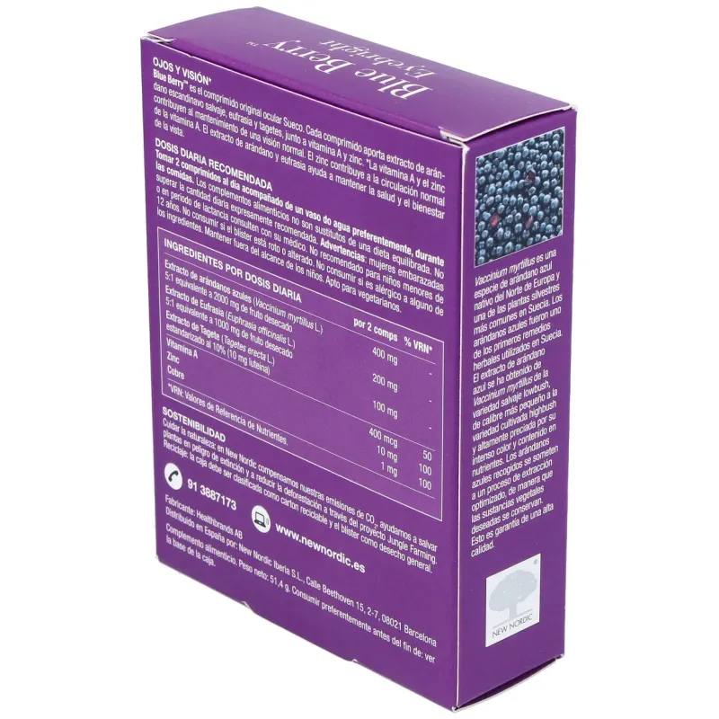 New nordic blue berry eyebright 60comp | Farmacia Barata