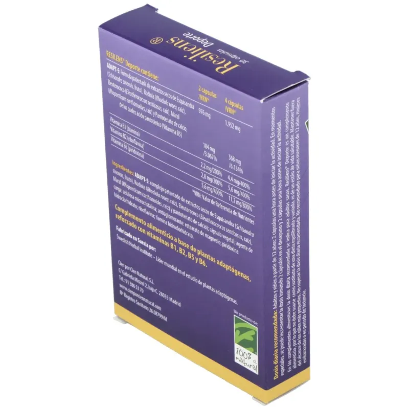 100% natural resiliens deporte 30 cápsulas | Farmacia Barata