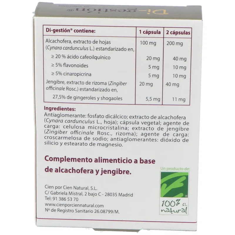 100% natural di-gestion 30caps | Farmacia Barata