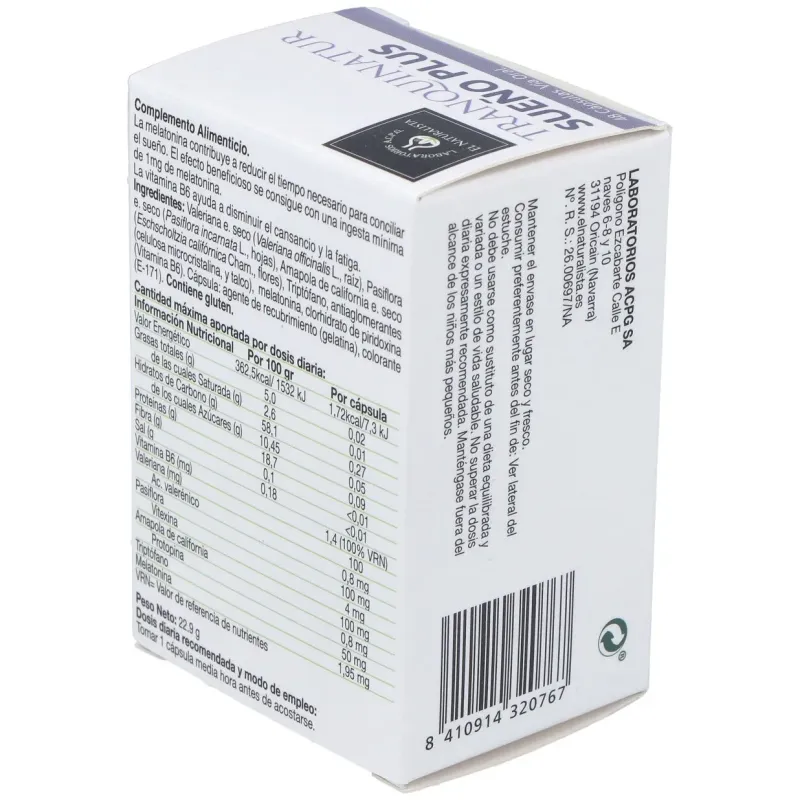 Tranquinatur sueño plus 48cap. | Farmacia Barata