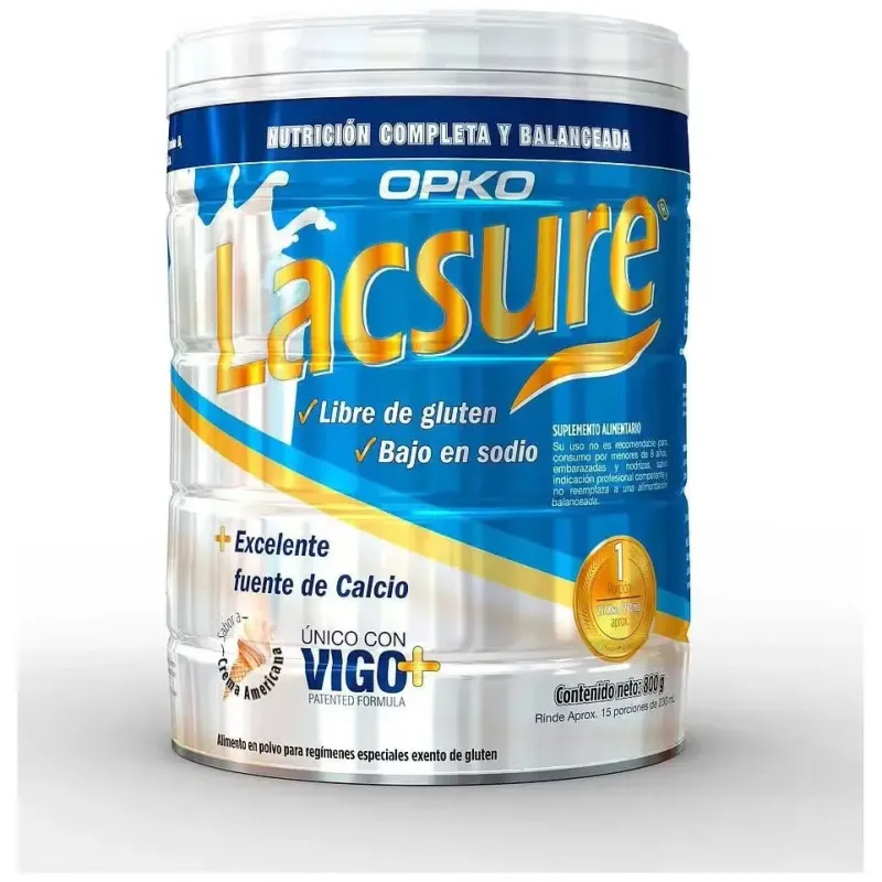Lacsure polvo oral sabor vainilla sin gluten 800g | Farmacia Barata