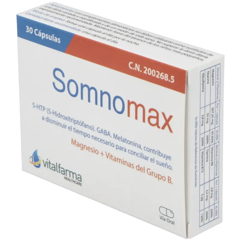 Vitalfarma somnomax 30caps | Farmacia Barata