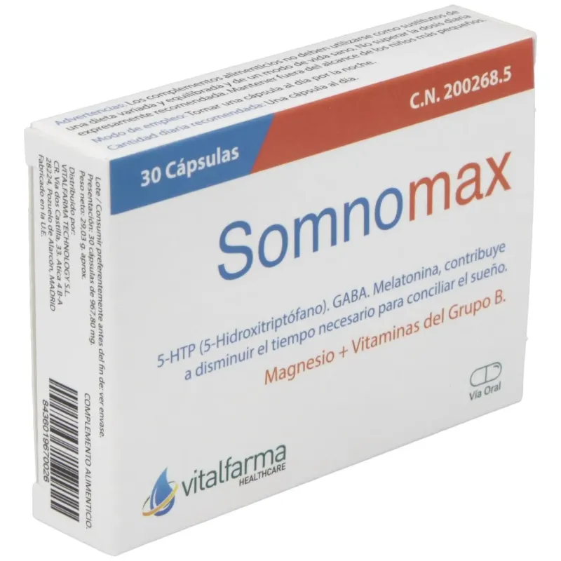 Vitalfarma somnomax 30caps | Farmacia Barata