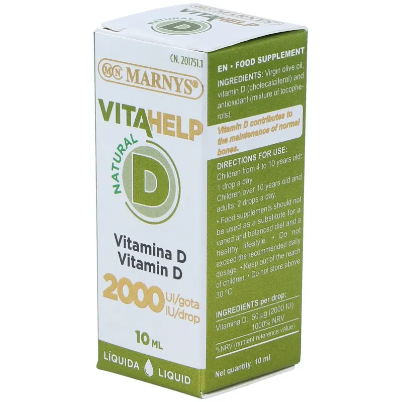 Marnys vitamina d 2000ui líquida línea vitahelp 10ml | Farmacia Barata