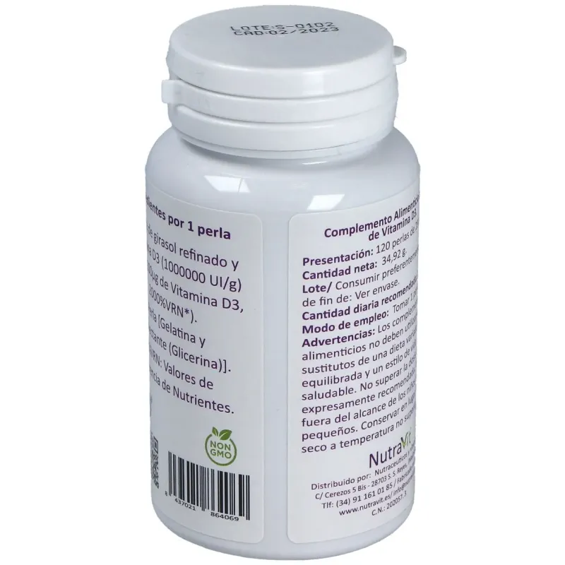 Nutravit vitamina d3 120 perlas | Farmacia Barata