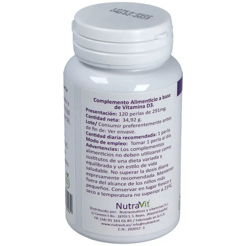 Nutravit vitamina d3 120 perlas | Farmacia Barata