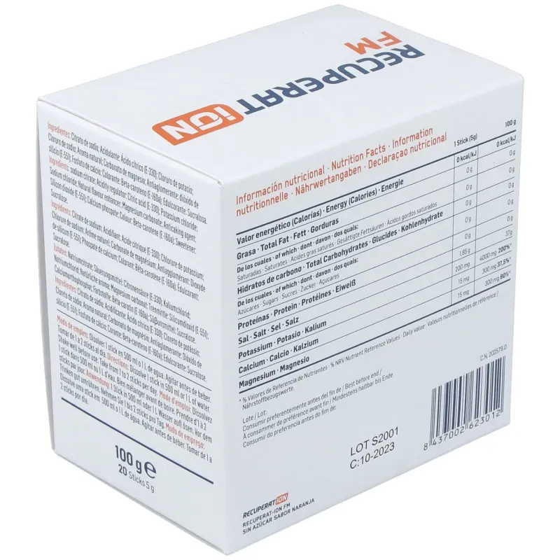 Recuperat-ion fm sin azucar sabor naranja 20sbrs. | Farmacia Barata