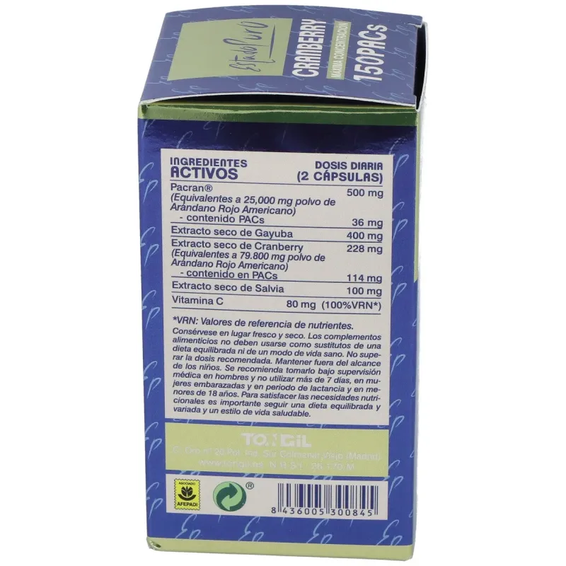Tongil estado puro cranberry mega 150pacs 40caps | Farmacia Barata Tongil estado puro cranberry mega 150pacs 40caps | Farmacia Barata