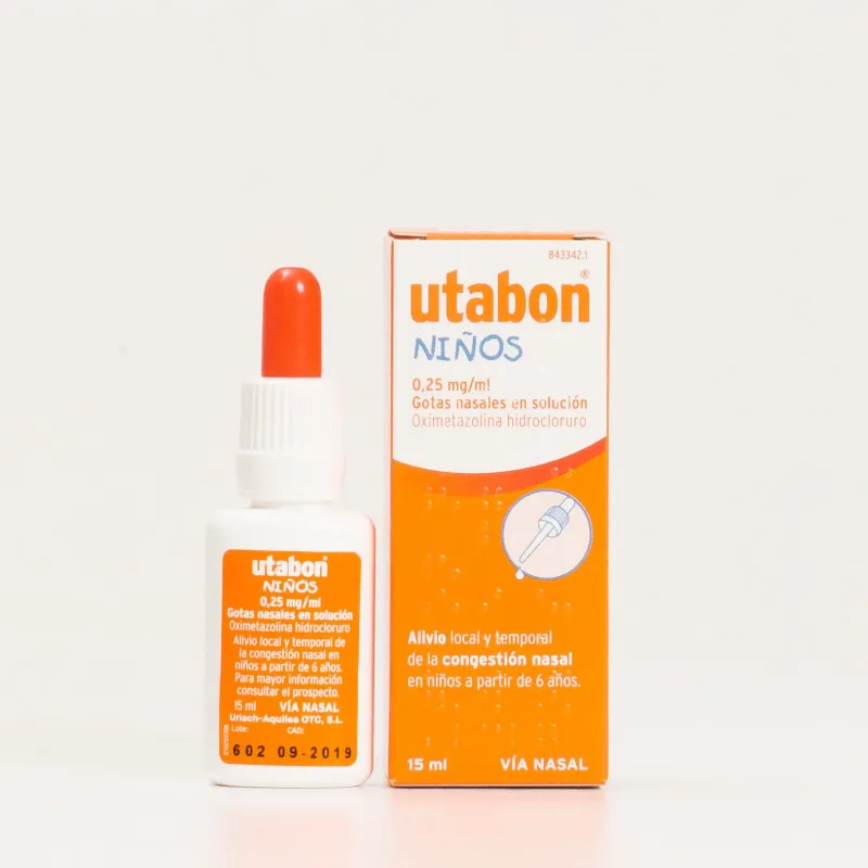 UTABON NIÑOS 0.25 MG/ML GOTAS NASALES 1 FRASCO SOLUCION 15 ML UTABON NIÑOS 0.25 MG/ML GOTAS NASALES 1 FRASCO SOLUCION 15 ML
