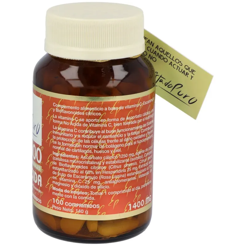 Tongil estado puro vitamina c-1000 no ácida 100comp | Farmacia Barata