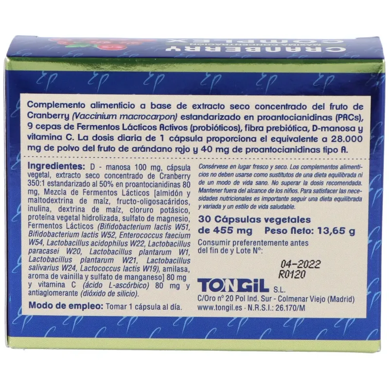 Tongil estado puro cranberry complex 30caps | Farmacia Barata Tongil estado puro cranberry complex 30caps | Farmacia Barata