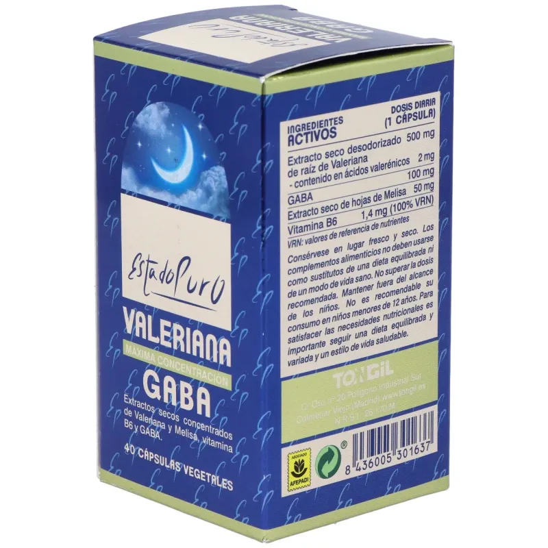 Tongil estado puro valeriana gaba 40caps | Farmacia Barata