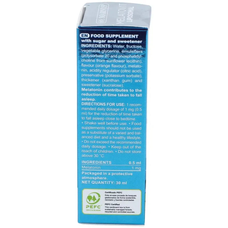 Melatovit liposomal melatonina liposomada 30ml. | Farmacia Barata