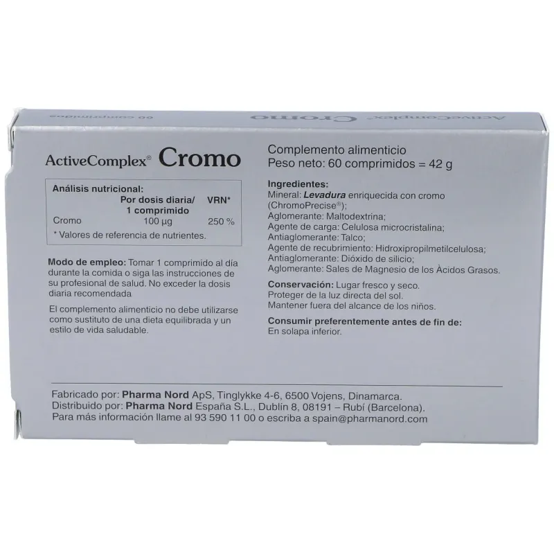Activecomplex cromo 100mcg.60comp. | Farmacia Barata