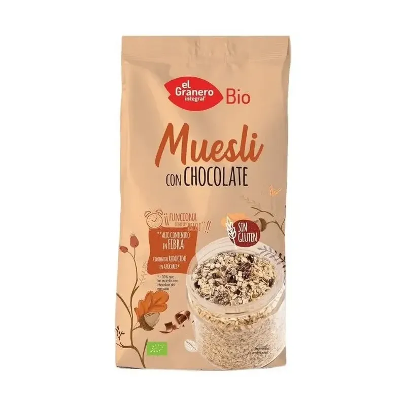 El granero integral muesli con chocolate sin gluten bio 375g | Farmacia Barata El granero integral muesli con chocolate sin gluten bio 375g | Farmacia Barata