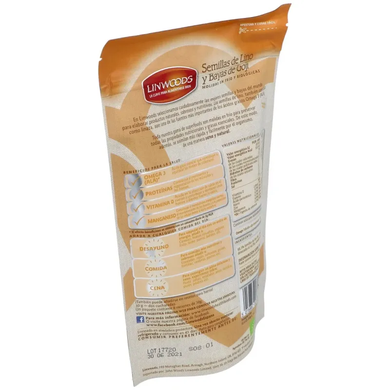 Semillas de lino y goji molidas en frio 200gr. | Farmacia Barata