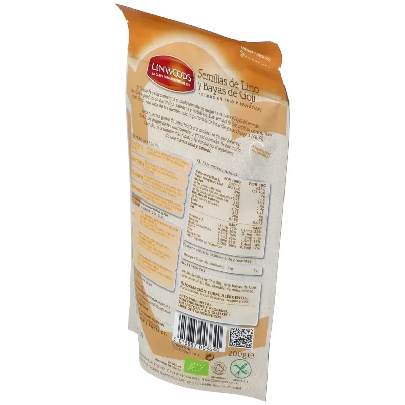 Semillas de lino y goji molidas en frio 200gr. | Farmacia Barata