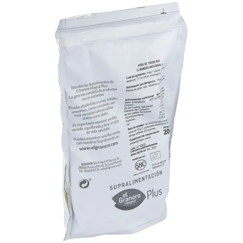 Verde de trigo superalimento bio 200gr. | Farmacia Barata Verde de trigo superalimento bio 200gr. | Farmacia Barata