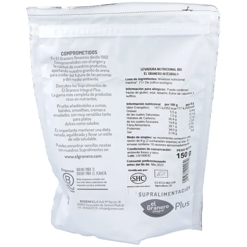 Levadura nutricional superalimento bio 150gr. | Farmacia Barata Levadura nutricional superalimento bio 150gr. | Farmacia Barata