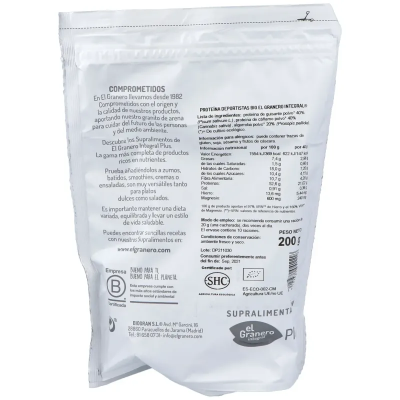 Sprt deportistas superalimento bio 200gr. | Farmacia Barata