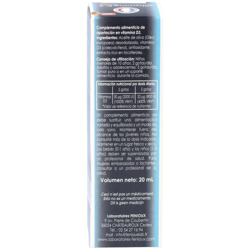 Fenioux vitamina d3 2000ui 20ml | Farmacia Barata