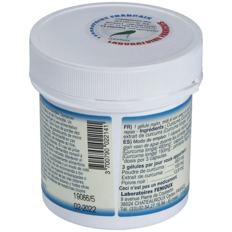 Fenioux curcuma proactif 230mg 90caps | Farmacia Barata