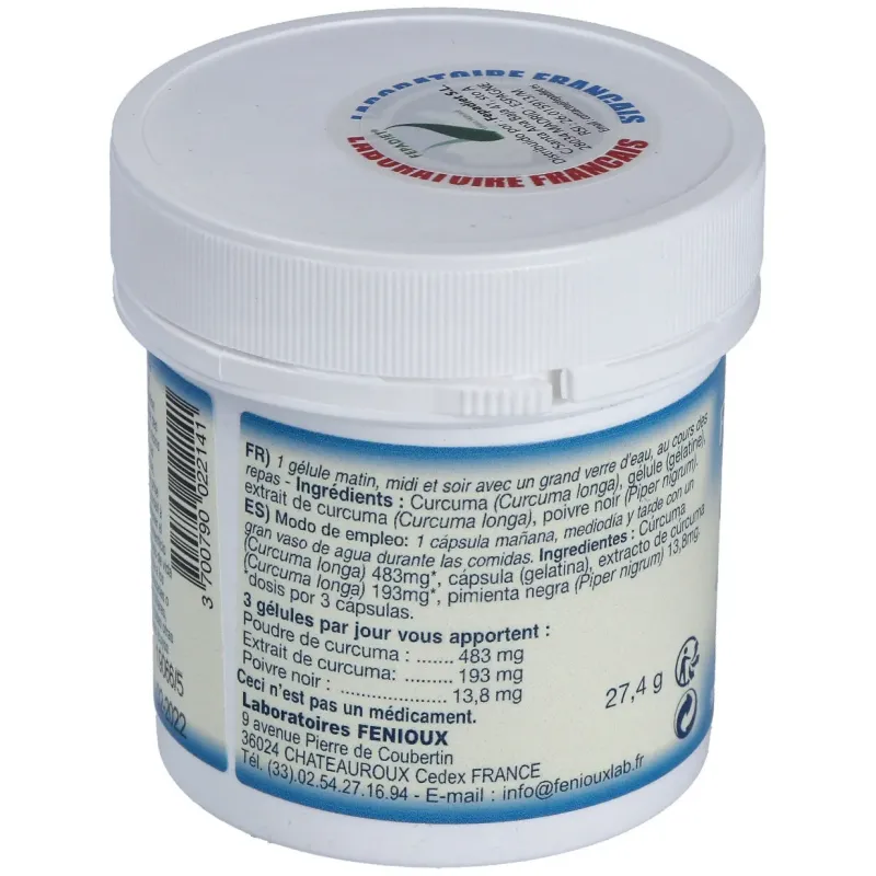 Fenioux curcuma proactif 230mg 90caps | Farmacia Barata