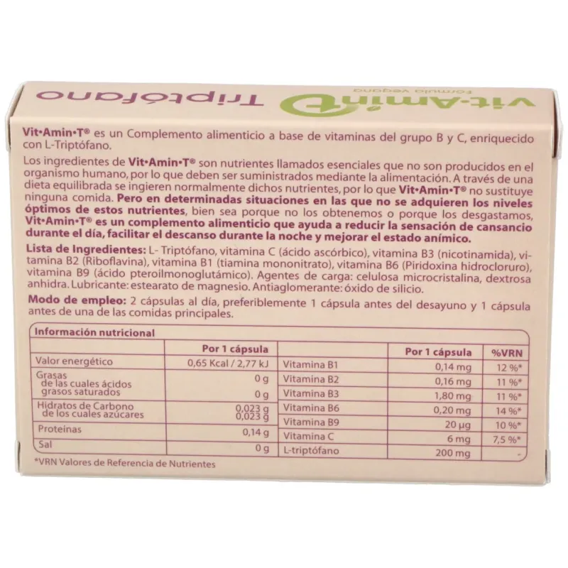 Vitamin-t® triptófano 30caps | Farmacia Barata