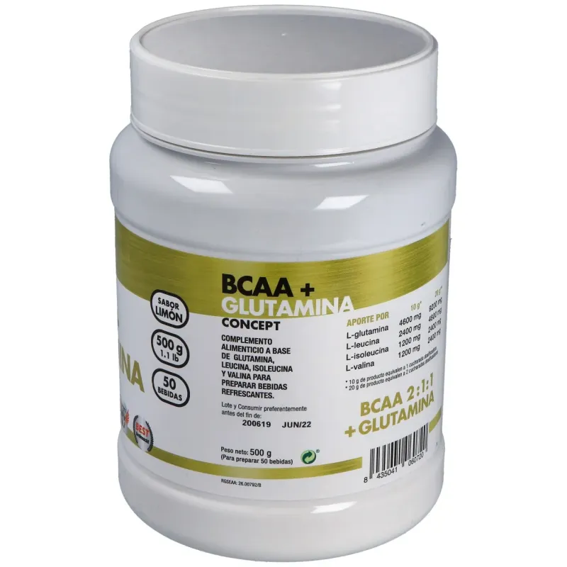 Bcaa+glutamina concept limon 500gr. | Farmacia Barata