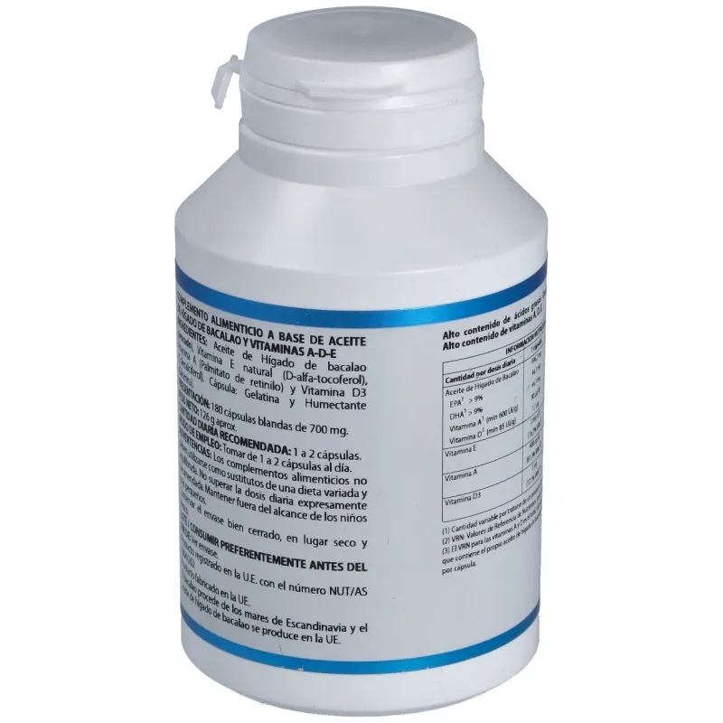 Equisalud aceite higado de bacalao con vitaminas ade 500mg 180 perlas | Farmacia Barata