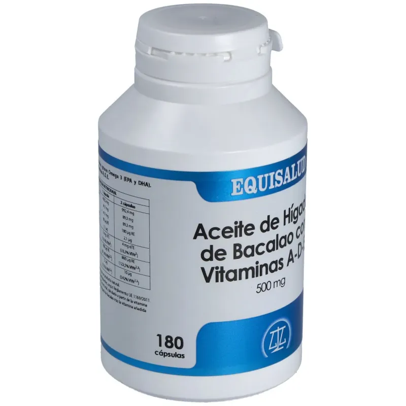 Equisalud aceite higado de bacalao con vitaminas ade 500mg 180 perlas | Farmacia Barata