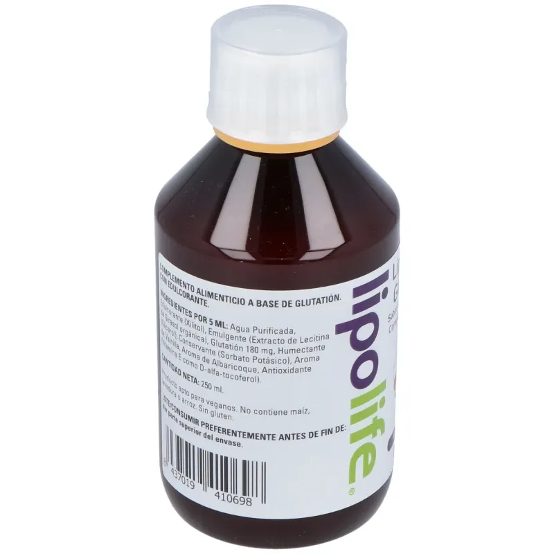 Equisalud lipolife liposomal glutatión albaricoque y vainilla 250ml | Farmacia Barata Equisalud lipolife liposomal glutatión albaricoque y vainilla 250ml | Farmacia Barata
