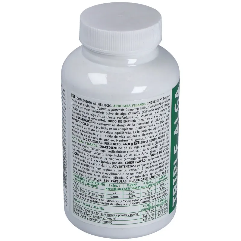 Triple alga chlorella espirulina fucus 120 cap intersa | Farmacia Barata
