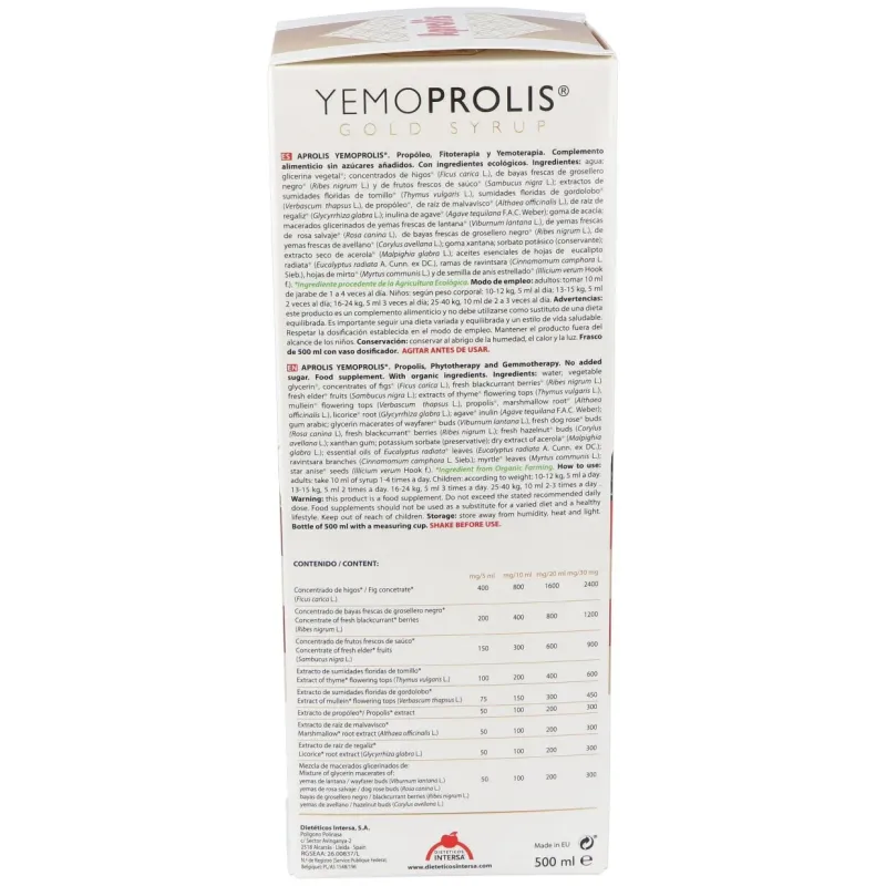 Intersa aprolis yemoprolis gold syrup 500ml | Farmacia Barata