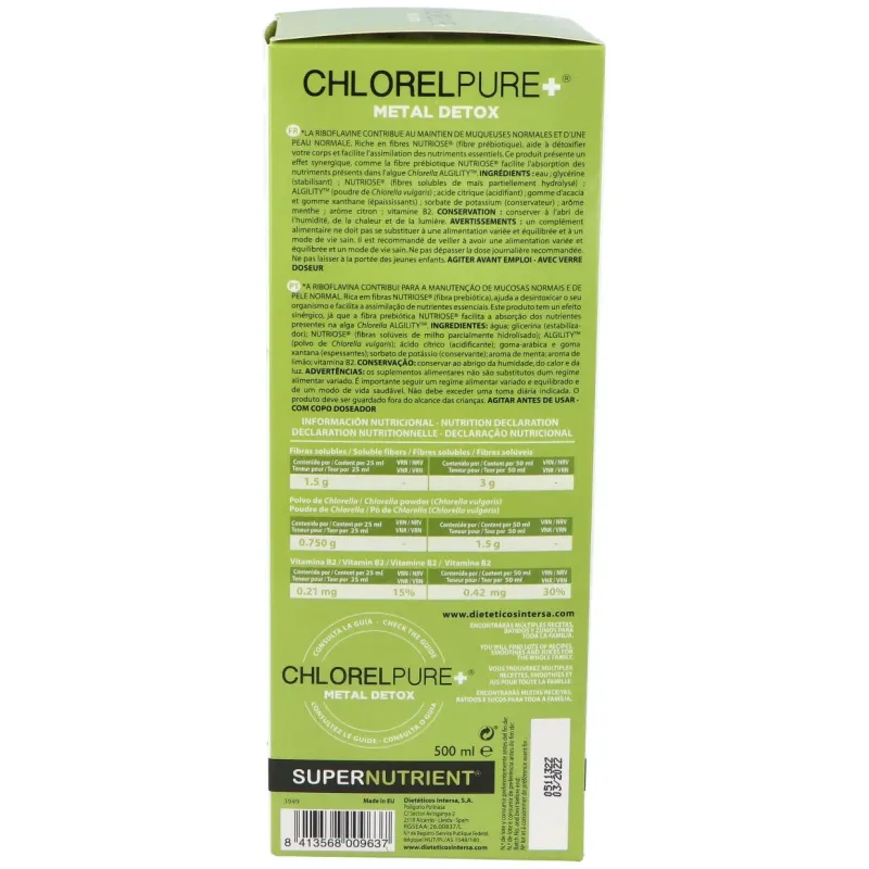 Chlorelpure metal detox 500 ml intersa | Farmacia Barata